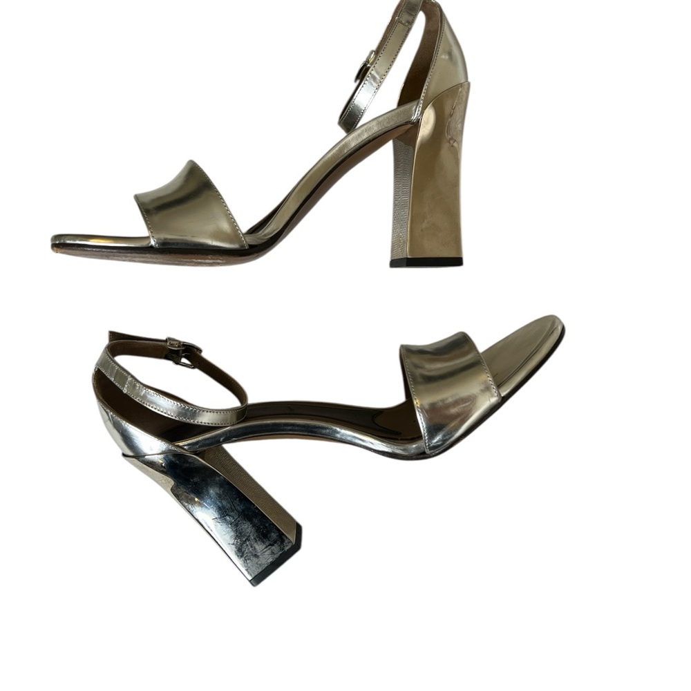 Marni Designer Silver Metallic Leather Heels – Made in Italy